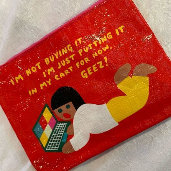 Blue Q Handbags - Blue Q Zipper Pouch Recycled Plastic Just Shopping Buying Retro